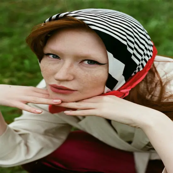 Set of 7 Solid Ribbon Scarves, Head Neck Pocket Square Scarf {4}