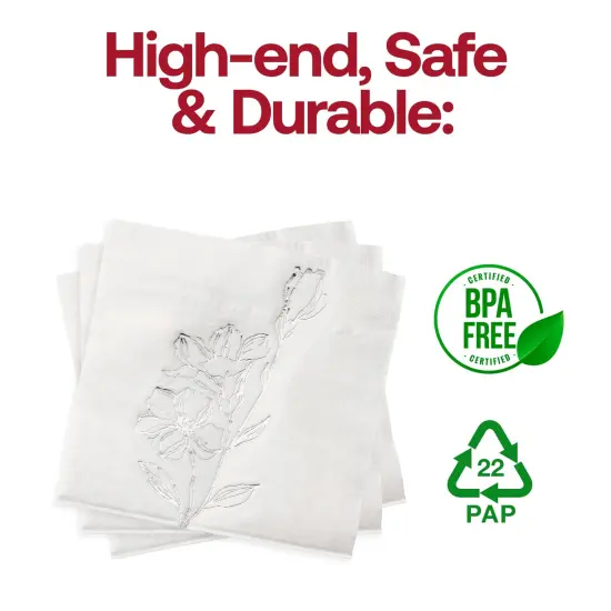 Durable White with Silver Antique Floral Paper Beverage/Cocktail Napkins (600 Napkins) {4}