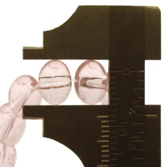 42 8mm Clear Pink Glass Round Beads {5}