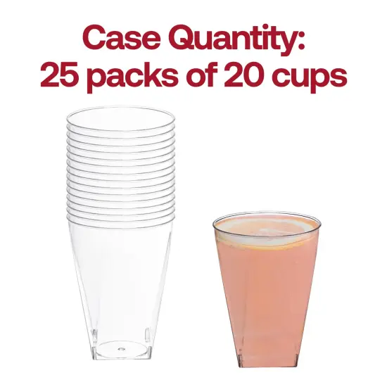 Clear Square Bottom Disposable Plastic Cups - 10 oz. (500 Cups) {5}