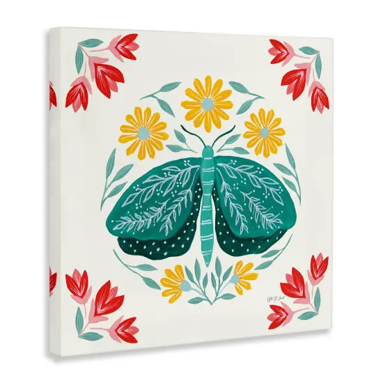 Stupell Industries Green Folk Butterfly Canvas Wall Art Design by Yvette St. Amant {3}