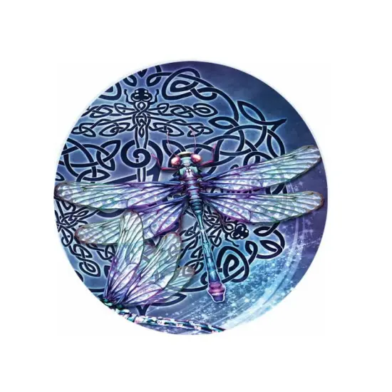 Dragon Fly with Celtic Runes Ceramic Car Coaster Set for Women Man 2.56" (2 Pack) {1}
