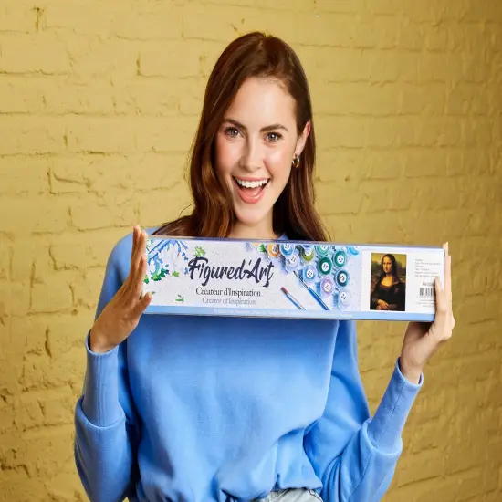 Figured'Art Paint by Numbers for Adults Da Vinci Mona Lisa La Joconde 16"x20" - Craft Art Painting DIY Kit Rolled Canvas without frame {2}