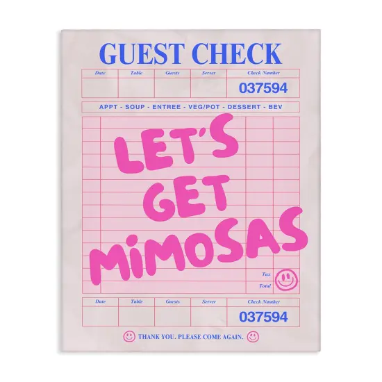 Stupell Industries Let's Get Mimosas Check Canvas Wall Art Design by House of Lulu {1}