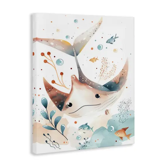 Stupell Industries Smiling Manta Ray Canvas Wall Art Design by Franklyn Gregory {3}