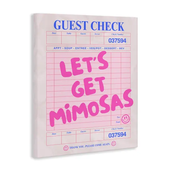 Stupell Industries Let's Get Mimosas Check Canvas Wall Art Design by House of Lulu {3}
