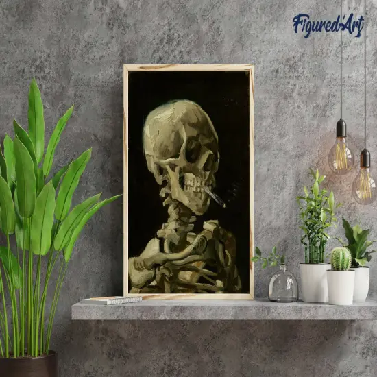 Figured'Art Paint by Numbers Kit for Adults Skull 16"x20" - Craft Art Painting Rolled Canvas with DIY wooden frame {4}