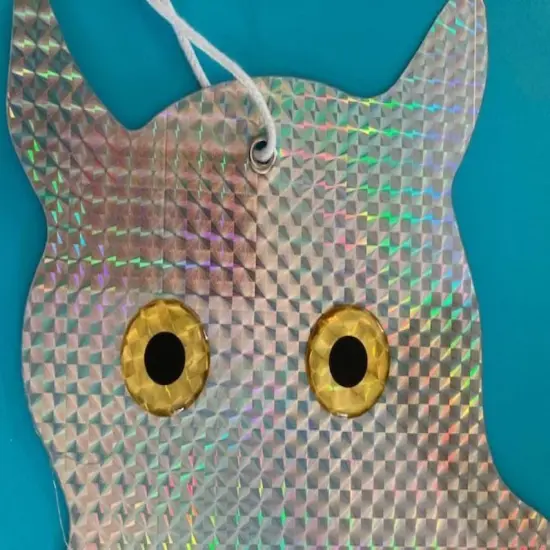 2 Pack Hanging Reflective Owl to Scare Birds Away Bird Blinder Bird Scare Devices Woodpecker, Swallow, Hawks, Crows, Pigeons and Birds {5}