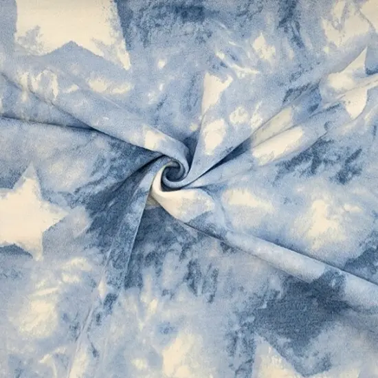 1 Yard French Terry Blue Knit Fabric, Soft Stretch Polyester Rayon 58/60 Inches Wide {1}