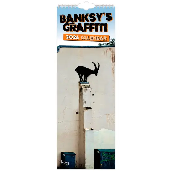 Banksy's Graffiti OFFICIAL | 2026 5.7 x 16.5 Inch (Hanging) Monthly Slimline Wall Calendar {1}