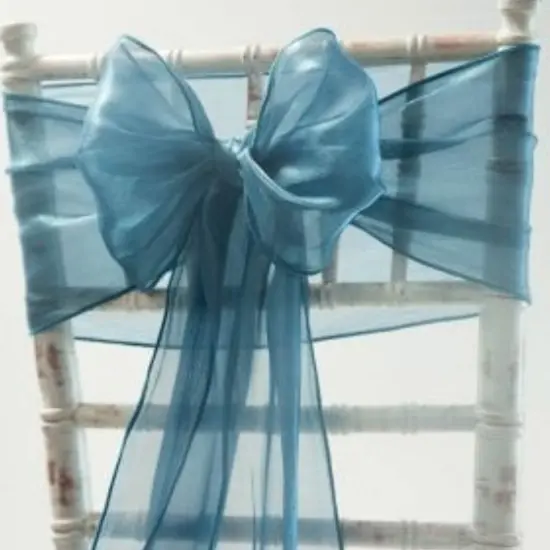 10 Pieces Peacock Organza Chair Bands, 12"x116" Stylish Angled End Decor {3}