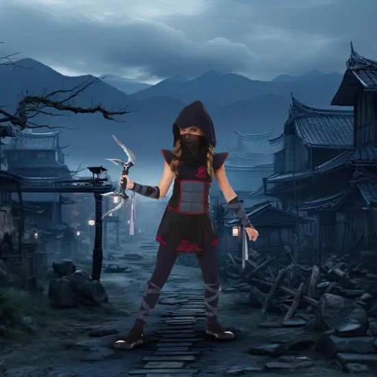 Fearless Ninja Girl's Child Costume {4}