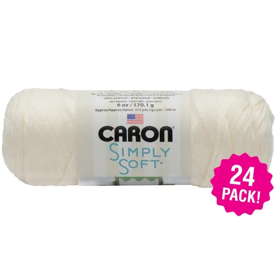 Multipack of 24 - Caron Simply Soft Solids Yarn-Off White {1}