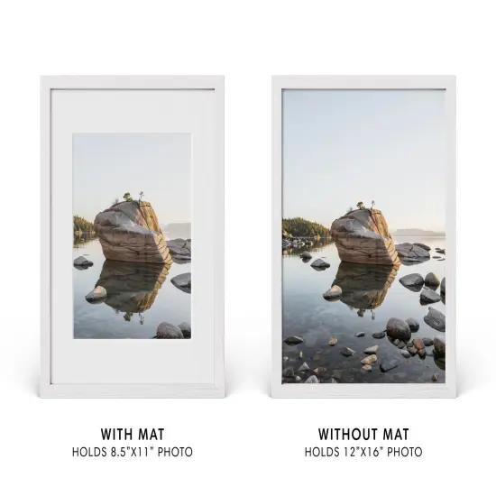 Haus and Hues Oak Wood Picture Frames Matted with Real Glass White {4}