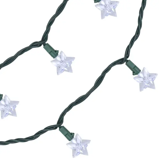 Northlight LED Star Shaped Christmas String Lights - Pure White - 4' Green Wire - 10ct Clear {4}