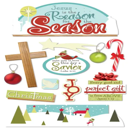 Paper House Reason For The Season Faith Dimensional Stickers {1}