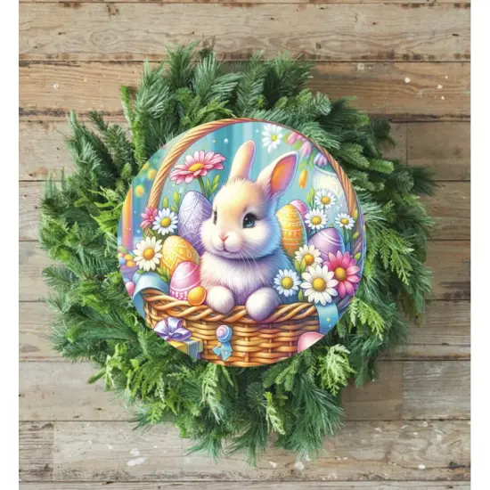 Easter Basket Bunny Eggs Daisy Sign {4}