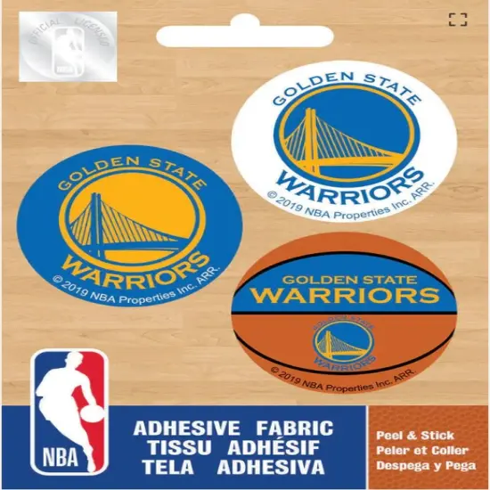 Licensed NBA Golden State Warriors- 1.5" Badge Pack Adhesive Fabric Badge {1}