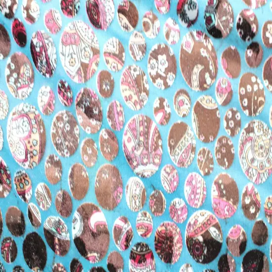 1 Yard Paisley Dots Fabric Multipurpose 36" x 60" Teal {1}