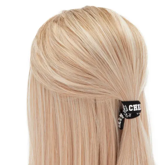 50 Pack Black Cheer Bracelets for Girls, Ponytail Holder for Cheerleader Gifts, Pom Pom Design (4 In) {3}