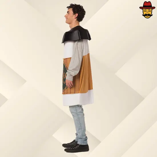 Coffee 2 Go Cup Adult Costume Funny Beverage Tunic Halloween Party Outfit {5}
