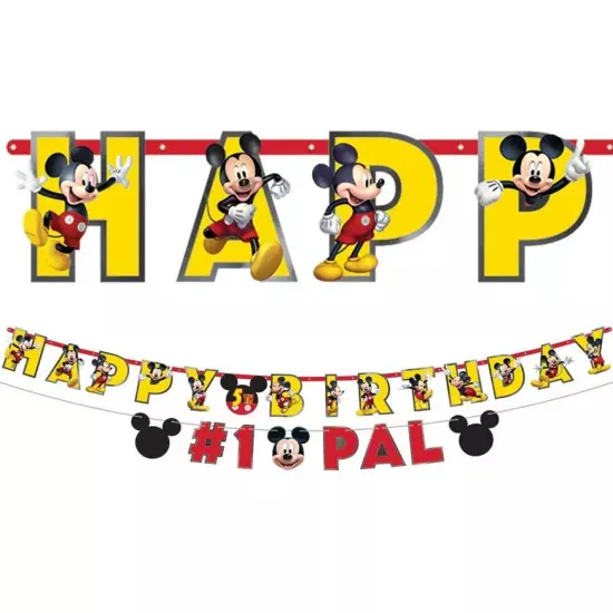 Mickey Mouse Forever Jumbo Letter Happy Birthday Banner Kit - 10' x 9" & 6' x 4" -Pack of 2 {2}