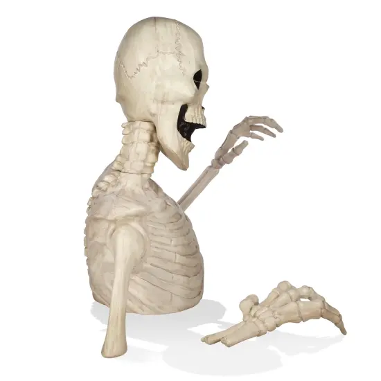 BOO BOX Halloween Groundbreaking Skeleton - Scary Outdoor Halloween Decorations for Porch or Yard White {5}