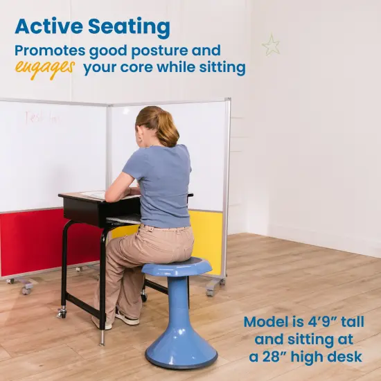 ACE Active Core Engagement Wobble Stool, Portable Flexible Seating, 18in Seat Height Powder Blue {3}