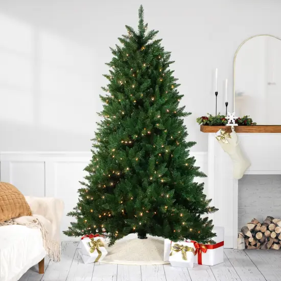 Northlight 7.5' Pre-Lit Medium Montana Pine Artificial Christmas Tree - Clear Lights Green {1}
