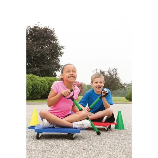 Spectrum 16" All Surface Scooter. 4" Rubberized Wheels for Smooth Cruising Indoors or Out. 16" Square Base with Handles to Protect Hands. Set of 6 Different Colored Scooters. {4}