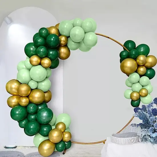 120 Gold Green Latex Balloons Garland Arch Party Decorations Kit Events Supplies {1}