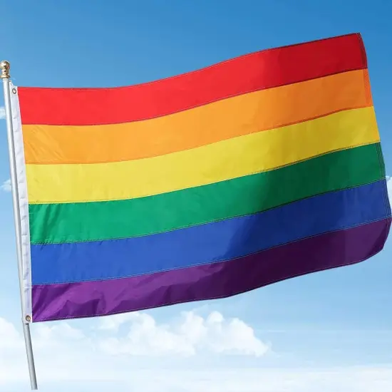 Gay Pride Rainbow Flag 3x5 FT,Heavy-Duty 420D Nylon Outdoor Gay Flag,Sewn Stripes UV Fade Resistant and Tough Brass Grommets（3 by 5 Foot) {5}