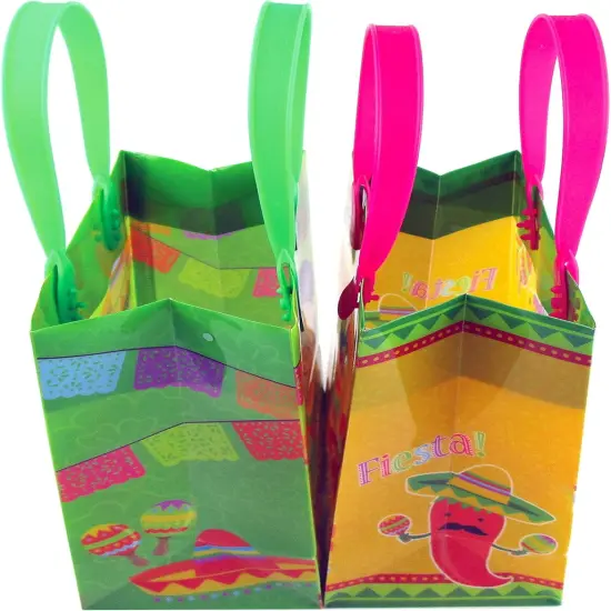 TINYMILLS Mexican Fiesta Taco Themed Party Favor Bags Treat Bags, 12 Pack {3}