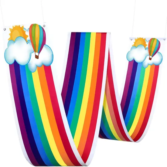 Rainbow Ceiling Decor - 12 ft Rainbow Garland Banner for Birthday Party, Classroom & Daycare {1}