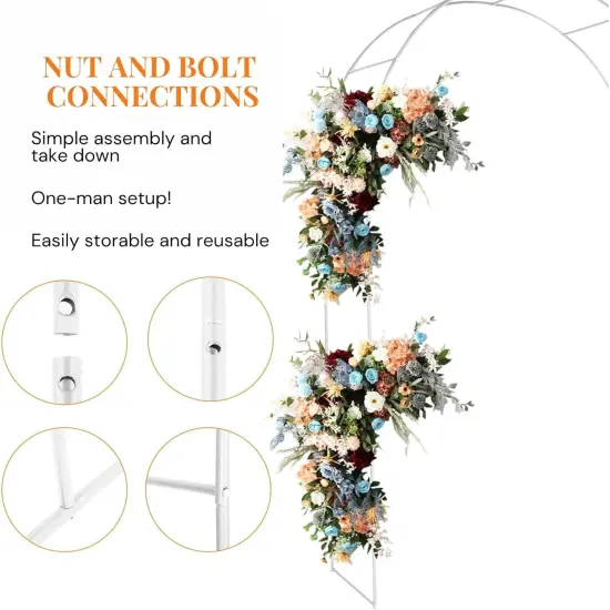 Metal Garden Arch Trellis for Climbing Plants 7.8ft {4}