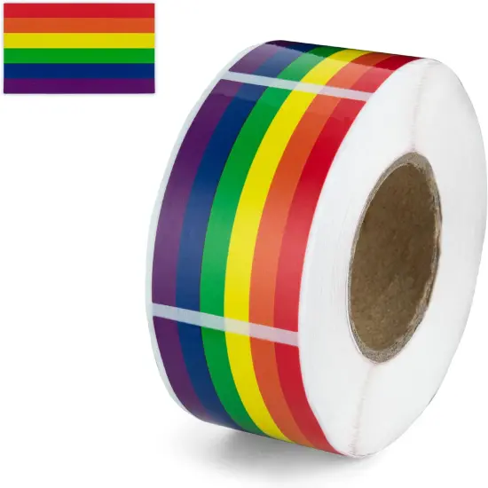 250 Rainbow Rectangle Flag Stickers for Gay Pride, Lesbian, Transgender, LGBTQ Awareness, Parades & Events {1}
