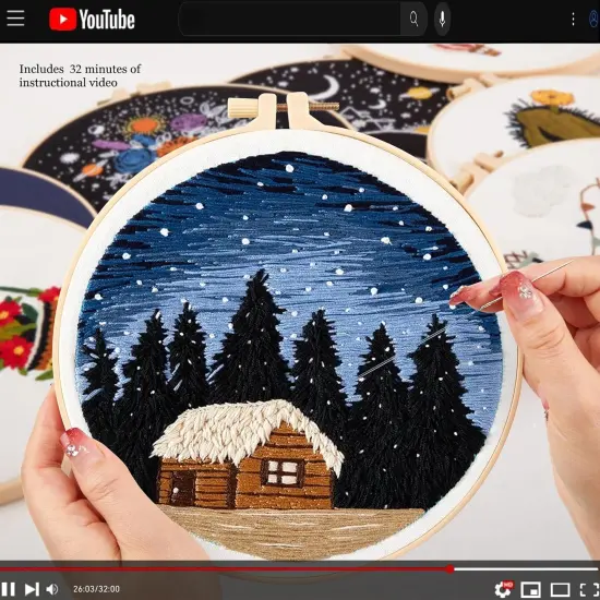 Embroidery Kit for Beginner Adults, Counted Stamped Cross Stitch kit for Adult Beginner, Hand Embroidery Starter Kits with Pattern, 3 Embroidery Hoop, Fabric (Attached Teaching Video QR Code) {4}