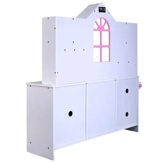 Costway Kids Wood Kitchen Toy Cooking Pretend Play Set Toddler Wooden Playset {5}