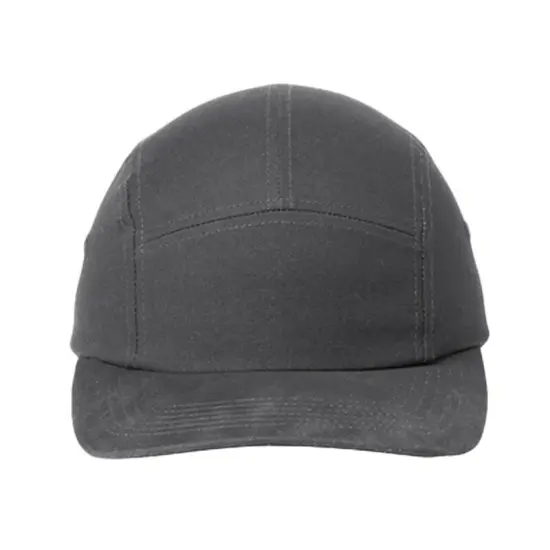 Port Authority&reg; Brushed Cotton Camper Cap Effortless Style Meets Everyday Comfort Black {4}