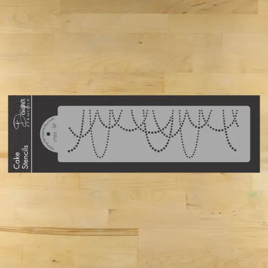 Draping Pearls Cake Stencil | C920 by Designer Stencils | Cake Decorating Tools | Baking Stencils for Royal Icing, Airbrush, Dusting Powder | Reusable Plastic Food Grade Stencil for Cakes | Easy to Use & Clean Cake Stencil {1}
