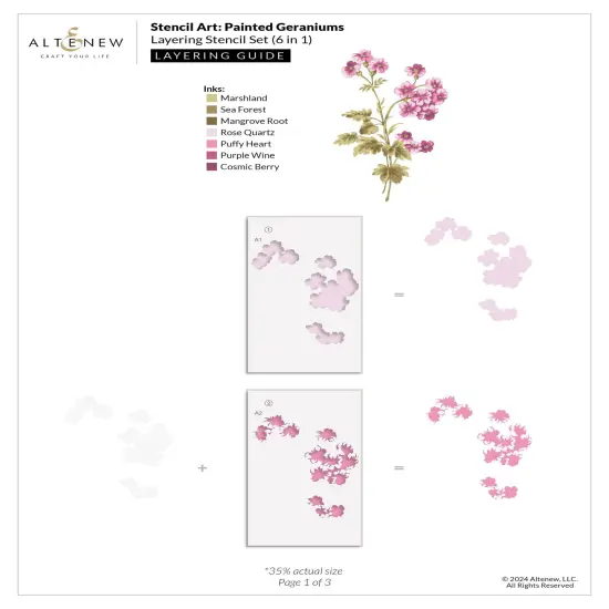 Stencil Art: Painted Geraniums & Add-on Die Bundle {3}