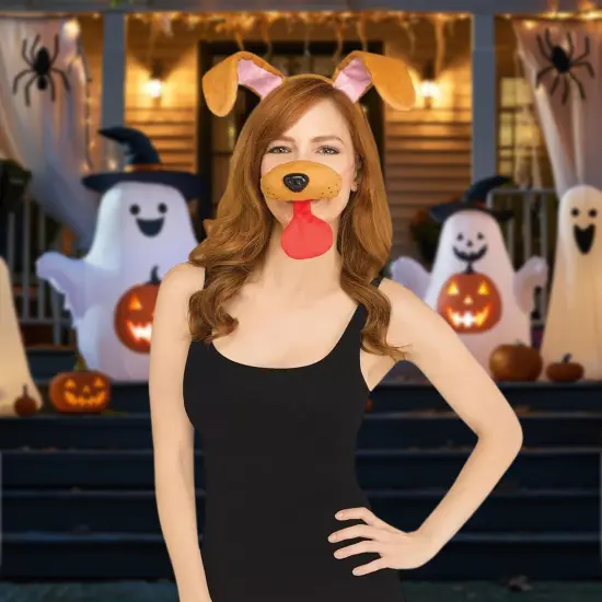 Snapchat Brown Dog Filter Adult Costume Kit {4}
