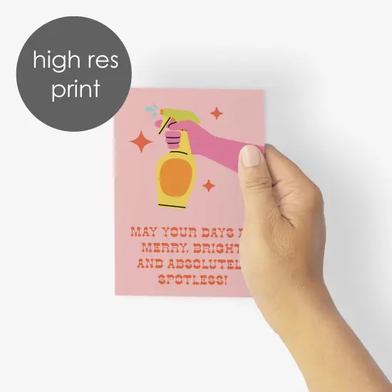 Cleaning-Themed Christmas Greeting Cards Boxed Set of 24 Holiday Notecards Featuring Funny Designs, Perfect for Cleaners, Housekeepers, and Janitorial Professionals {6}