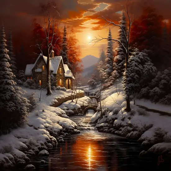 Sunsout Serenity in the Woods 1000 pc Christmas Jigsaw Puzzle 77092 {1}