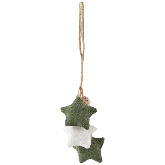 Northlight Burlap Star and Pine Cones Christmas Ornament - 11.75" White {7}