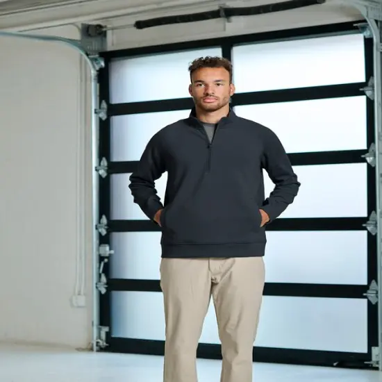 J America&reg; Unisex Apex Fleece Quarter-Zip STEEL {4}