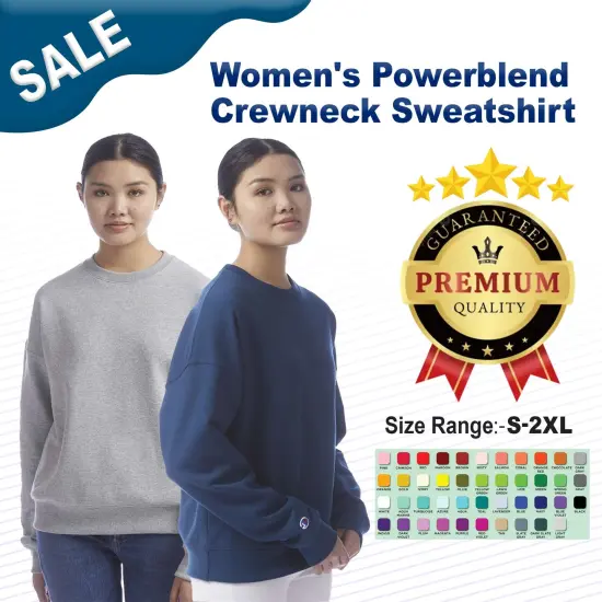 Women's Powerblend Crewneck Sweatshirt | RADYAN&reg; Maroon {2}