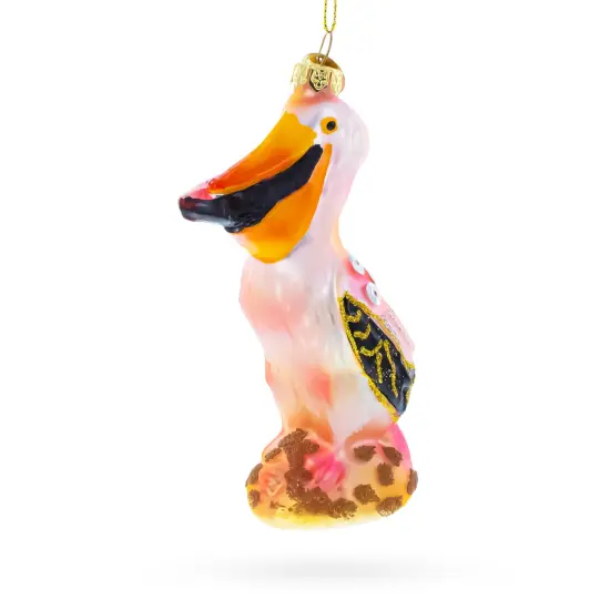 Pelican Glass Christmas Ornament {1}