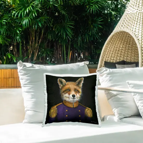 Military Coat Fox Outdoor Printed Pillow Design by Bree Merryn, 18 x 7 x 18 {2}