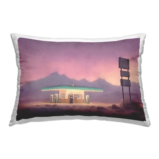Desert Gas Station Decorative Printed Throw Pillow Design by Noah Bay, 14 x 7 x 20 {1}